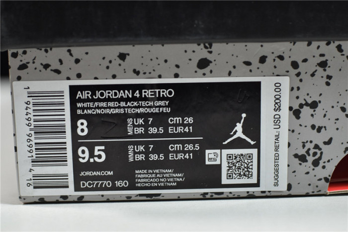 Air Jordan 4 Retro Fire Red (2020) DC7770-160