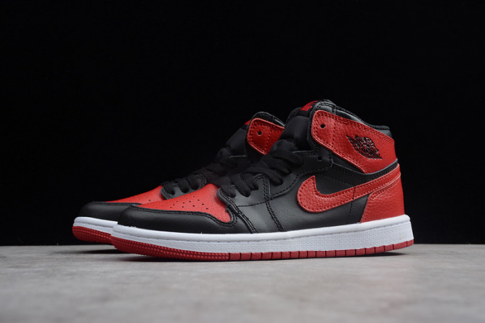 Kids Air Jordan 1 Retro High OG Banned Bred Black Red  555088 001